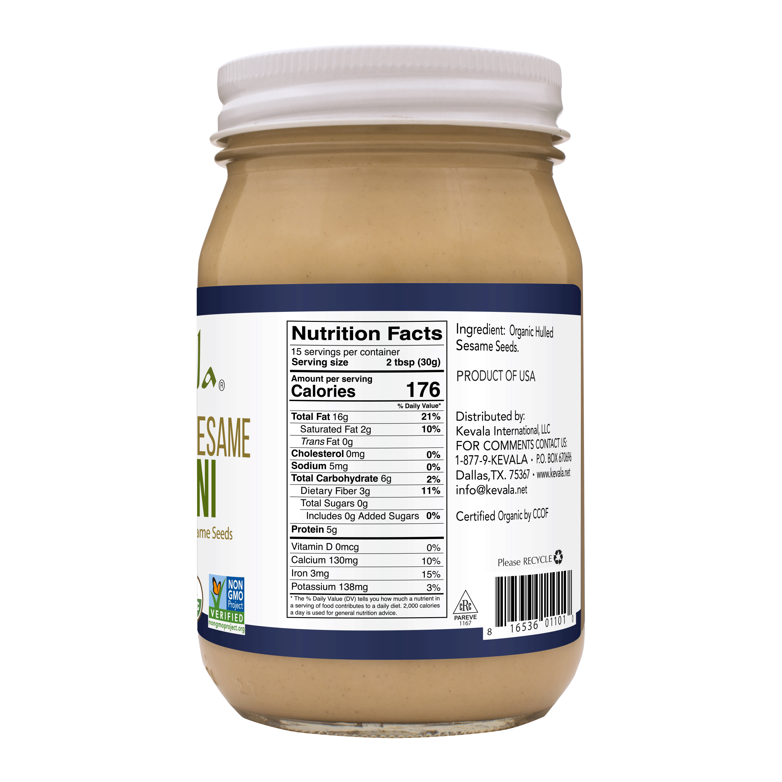 Organic Sesame Tahini 16 oz