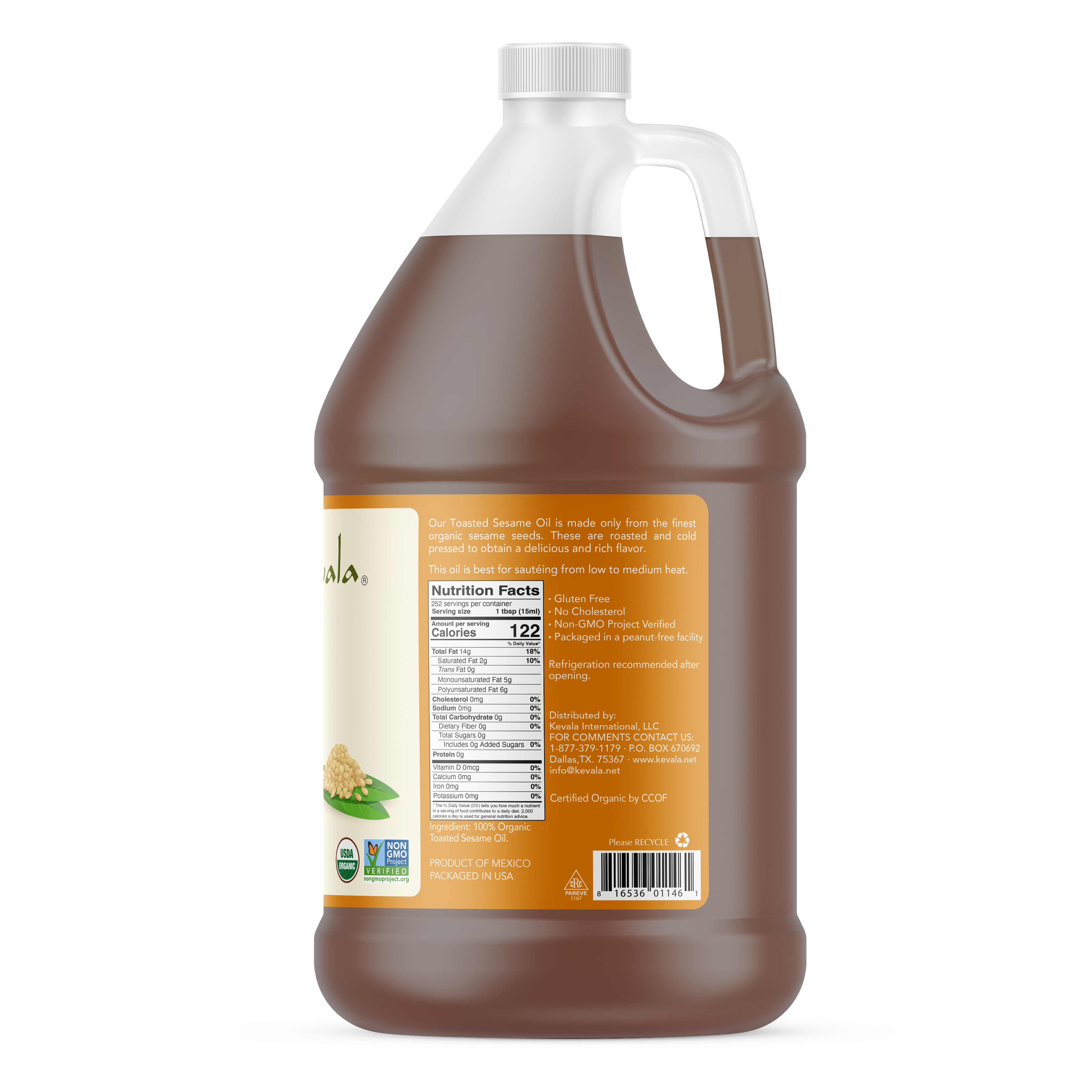 Organic Toasted Sesame Oil 128 fl oz  (1 gal)