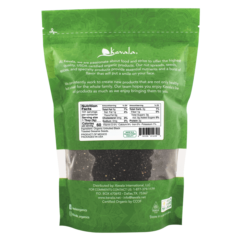 Organic Black Toasted Sesame Seeds 32 oz