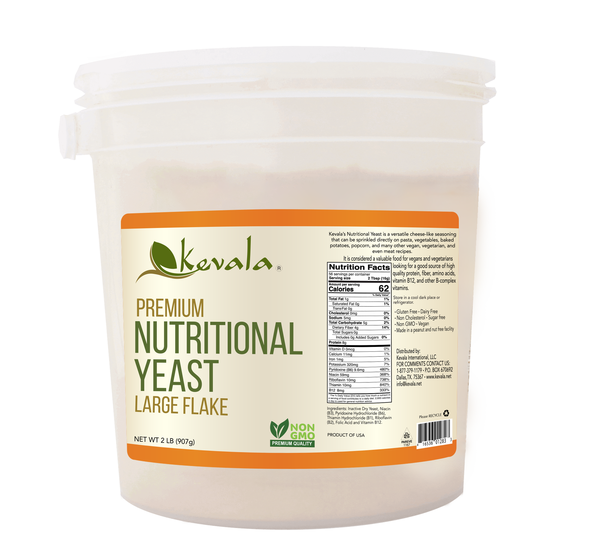 Nutritional Yeast, Large Flake, 2 lb (Fortified)