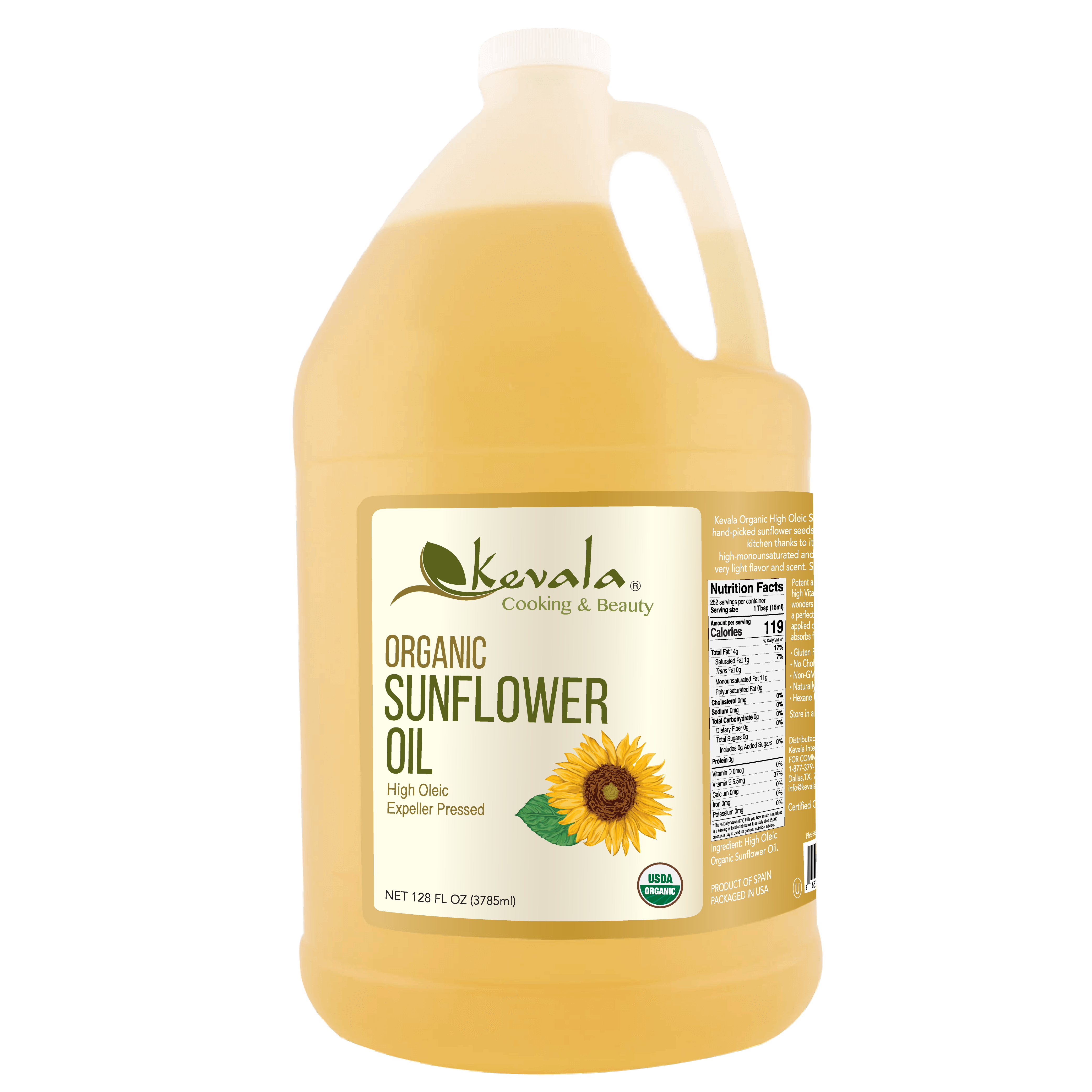 Organic Sunflower Oil 128 fl oz (1 gal)