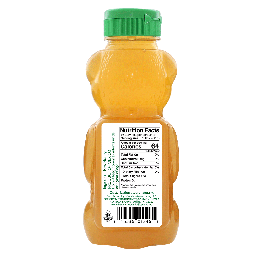 Raw Unfiltered Honey Bear 12 oz