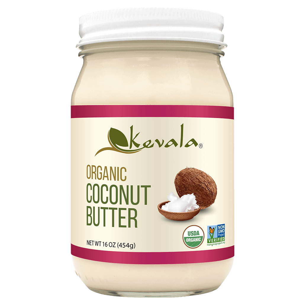 Kevala Organic Coconut Butter is smooth, silky, with a touch of sweetness, made with 100% organic whole coconut. Does not contain preservatives or any other additives.