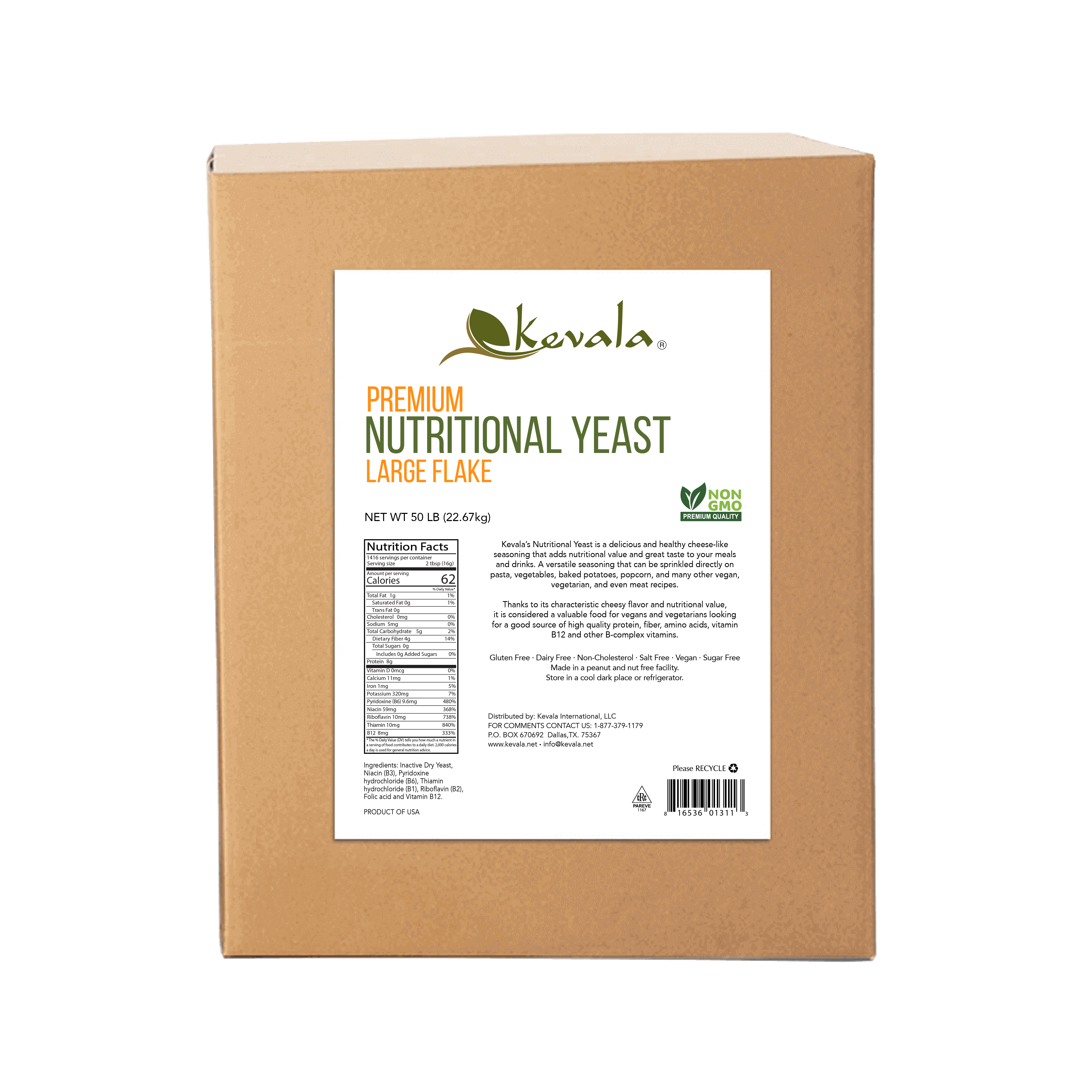 Nutritional Yeast,  Large Flake, 50 lb (Fortified)
