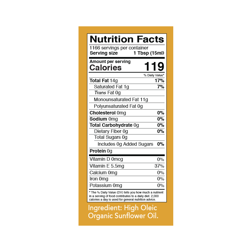 Organic Sunflower Oil 35 lb