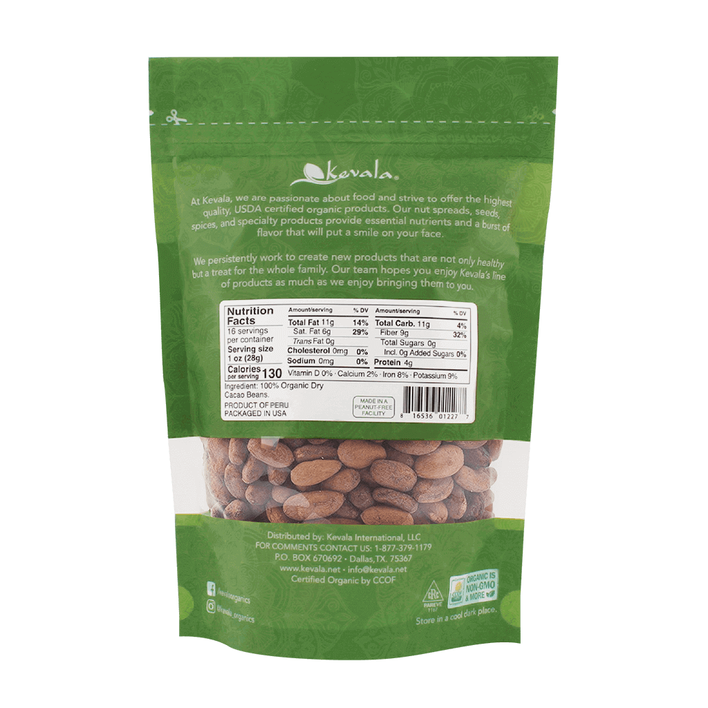 Organic Raw Cacao Beans 1 lb