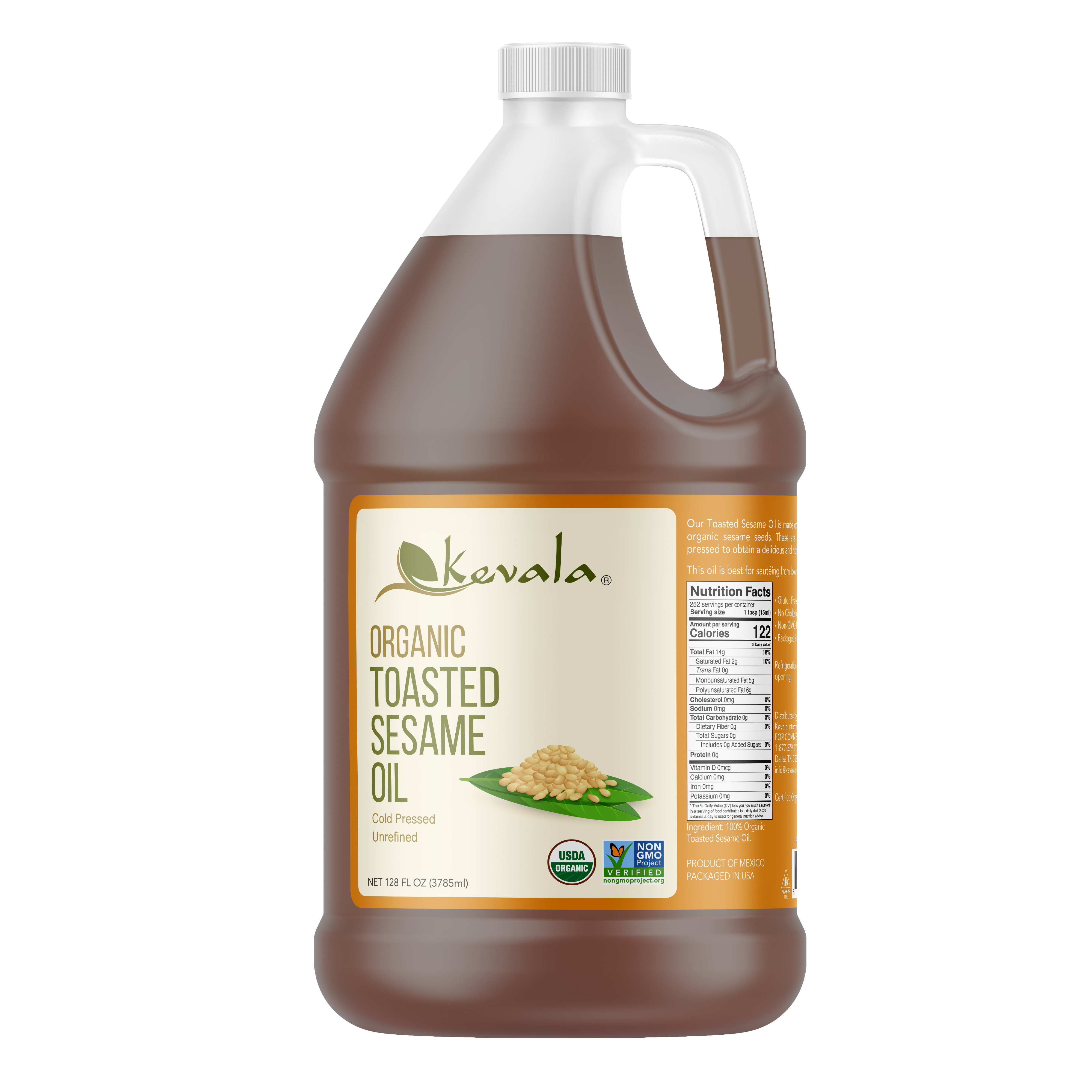 Organic Toasted Sesame Oil 128 fl oz  (1 gal)