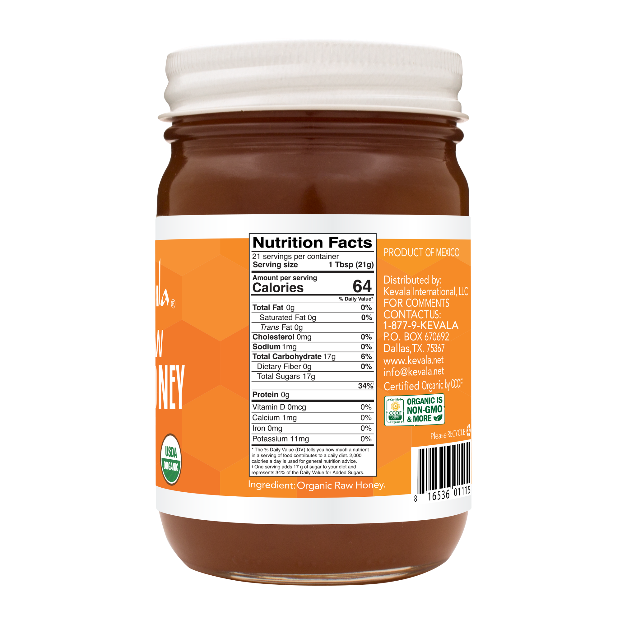 Organic Raw Oaxaca Honey 16 oz