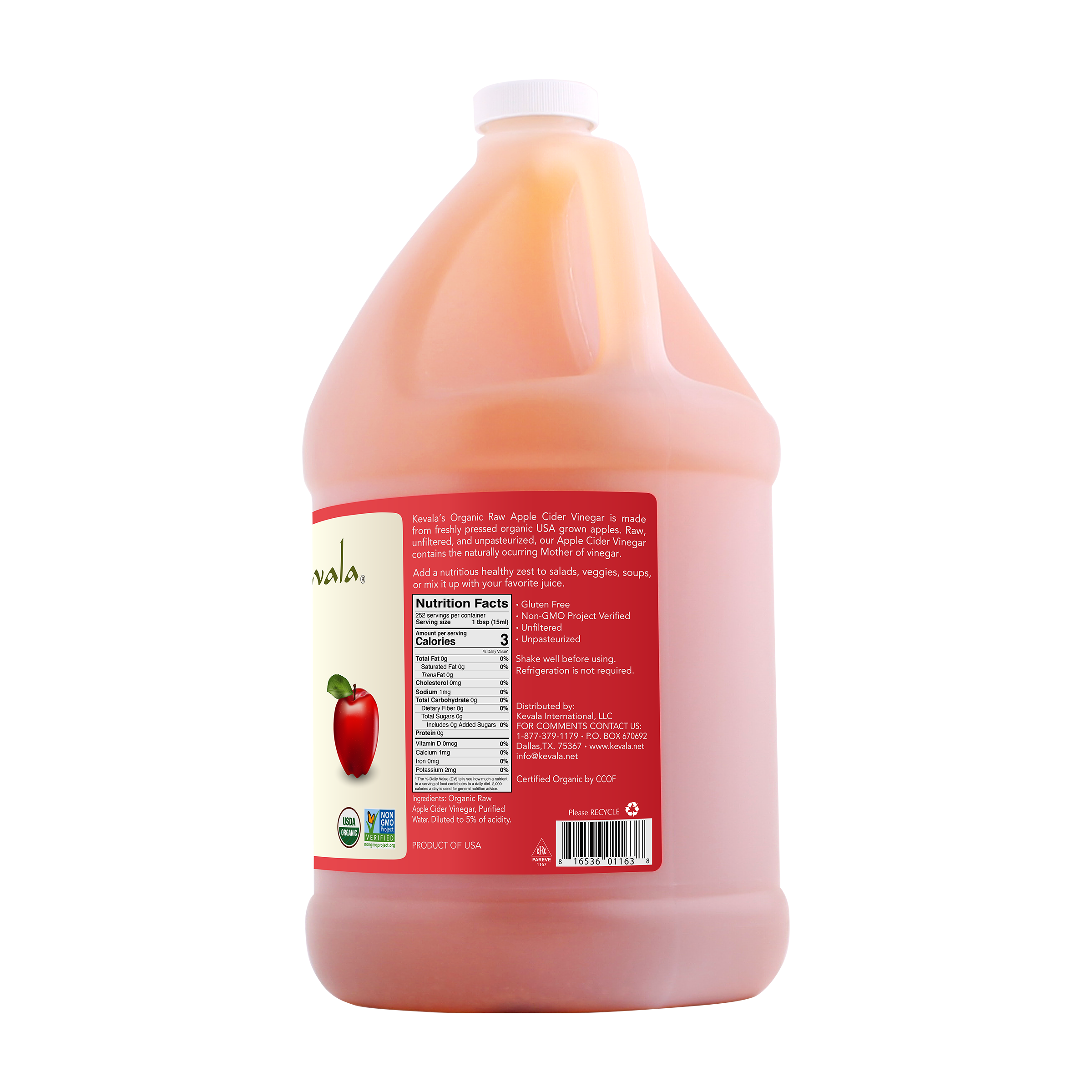 Organic Raw Apple Cider Vinegar 128 fl oz (1 gal)