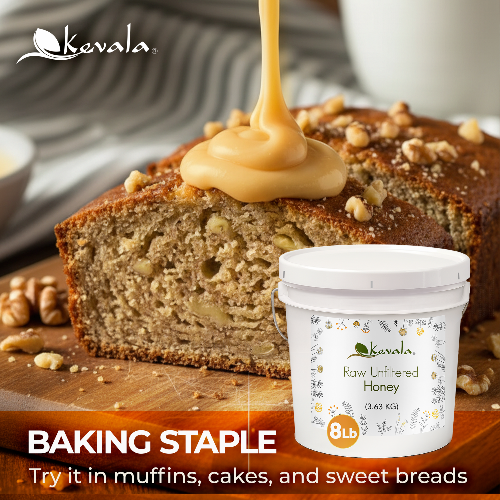 Raw Unfiltered Honey 8 lb