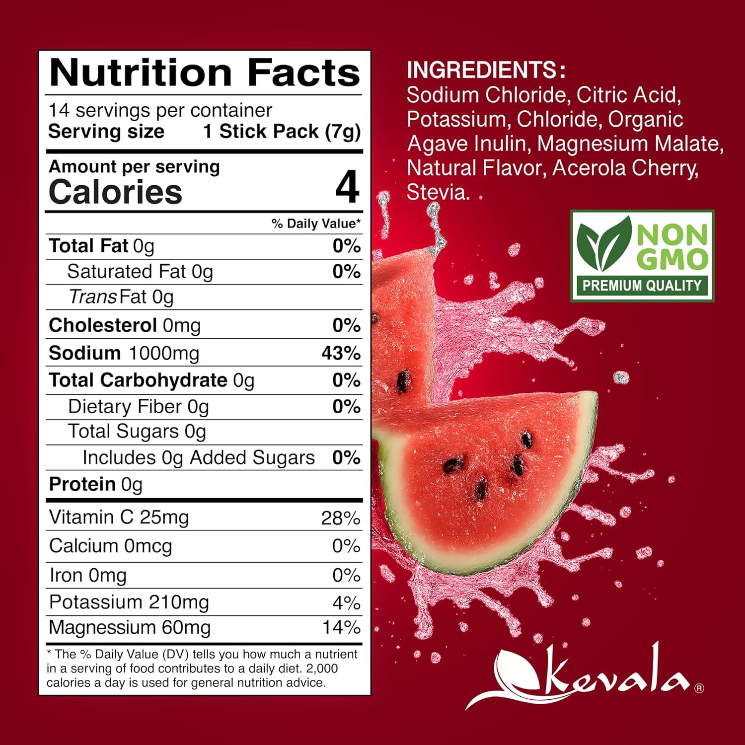 Hydrating Salts Prebiotic Electrolytes Watermelon 14 Sticks