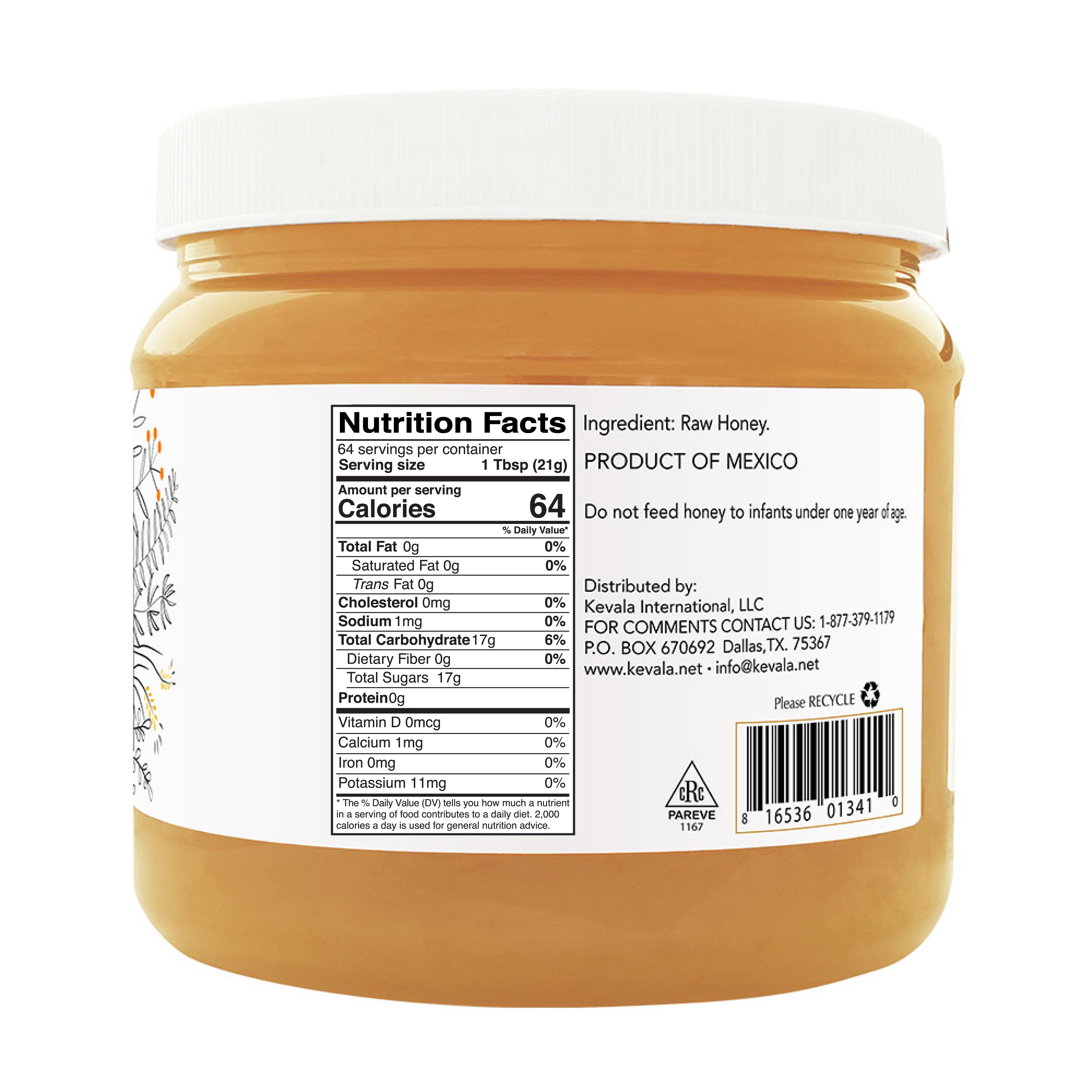 Raw Unfiltered Honey 3 lb