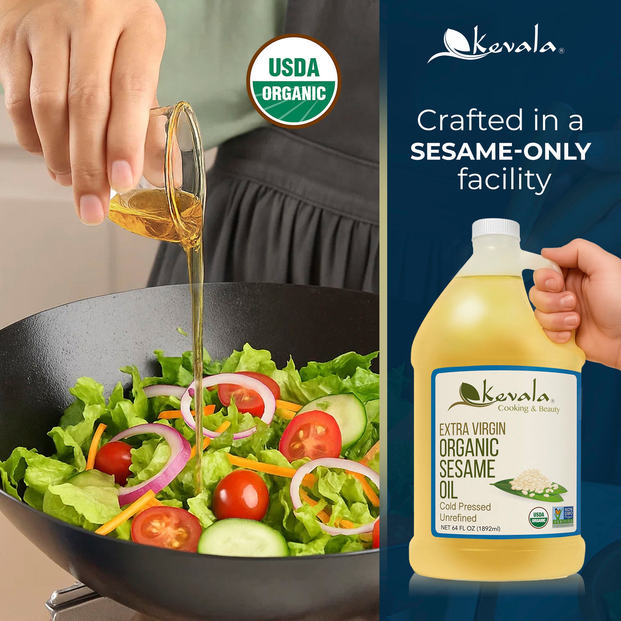 Organic Extra Virgin Sesame Oil 128 fl oz (1 gal)