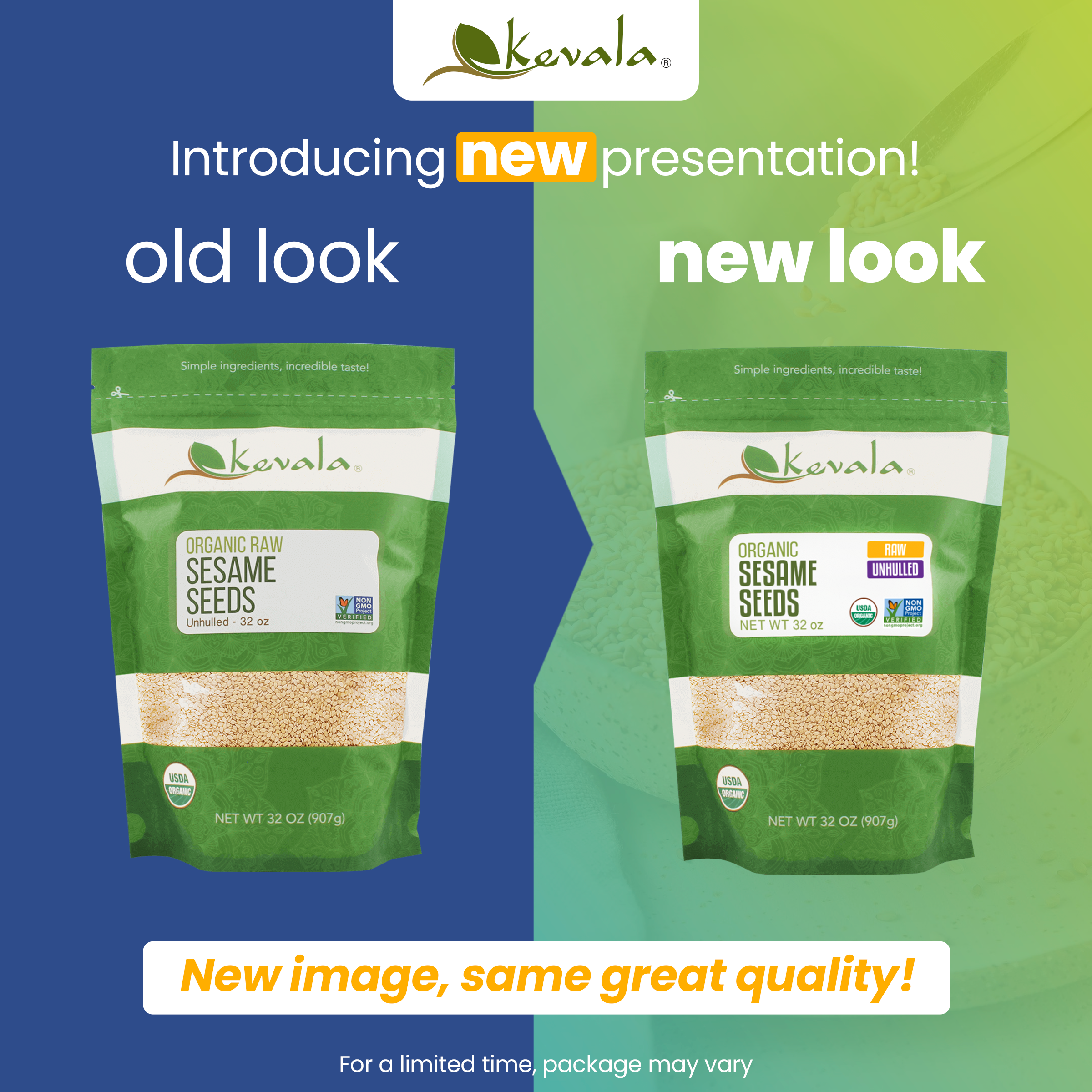 Organic Raw Sesame Seeds (Unhulled) 32 oz