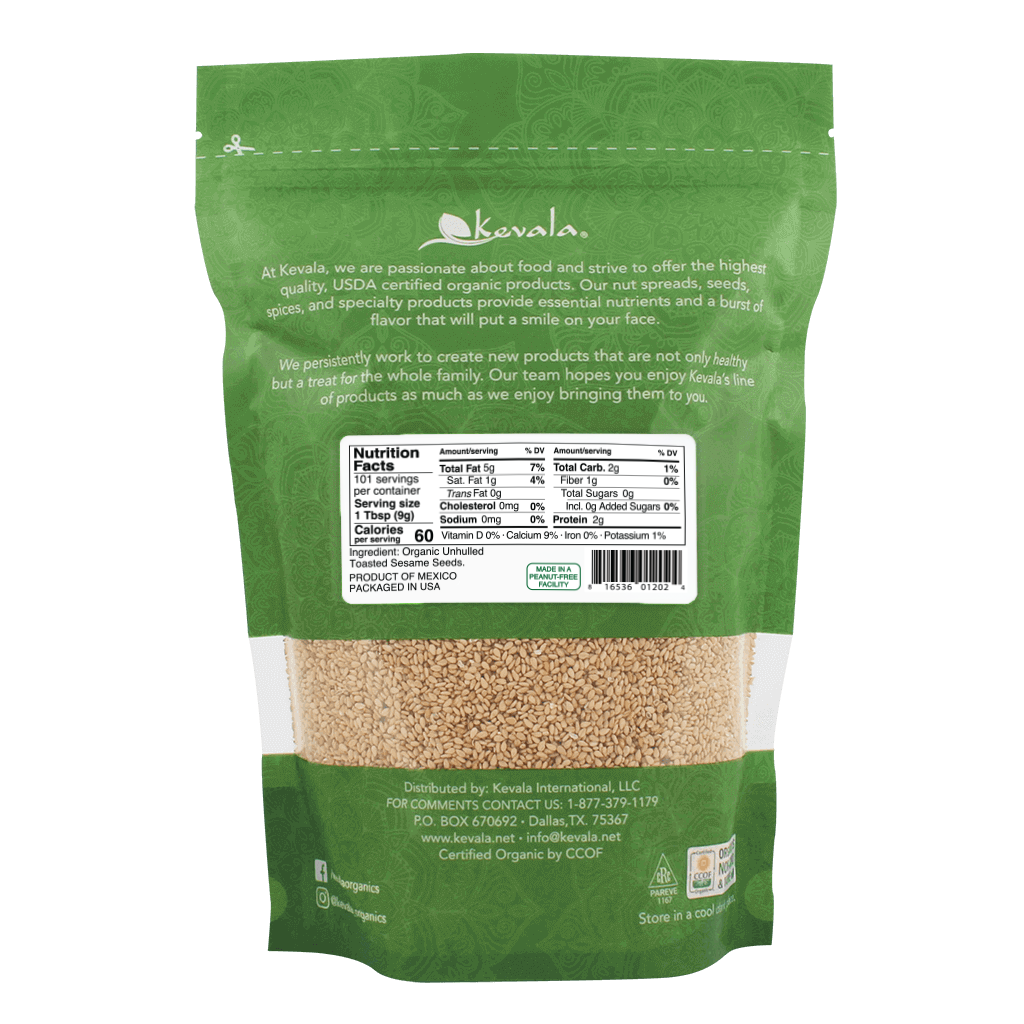 Organic Toasted Sesame Seeds (Unhulled) 32 oz