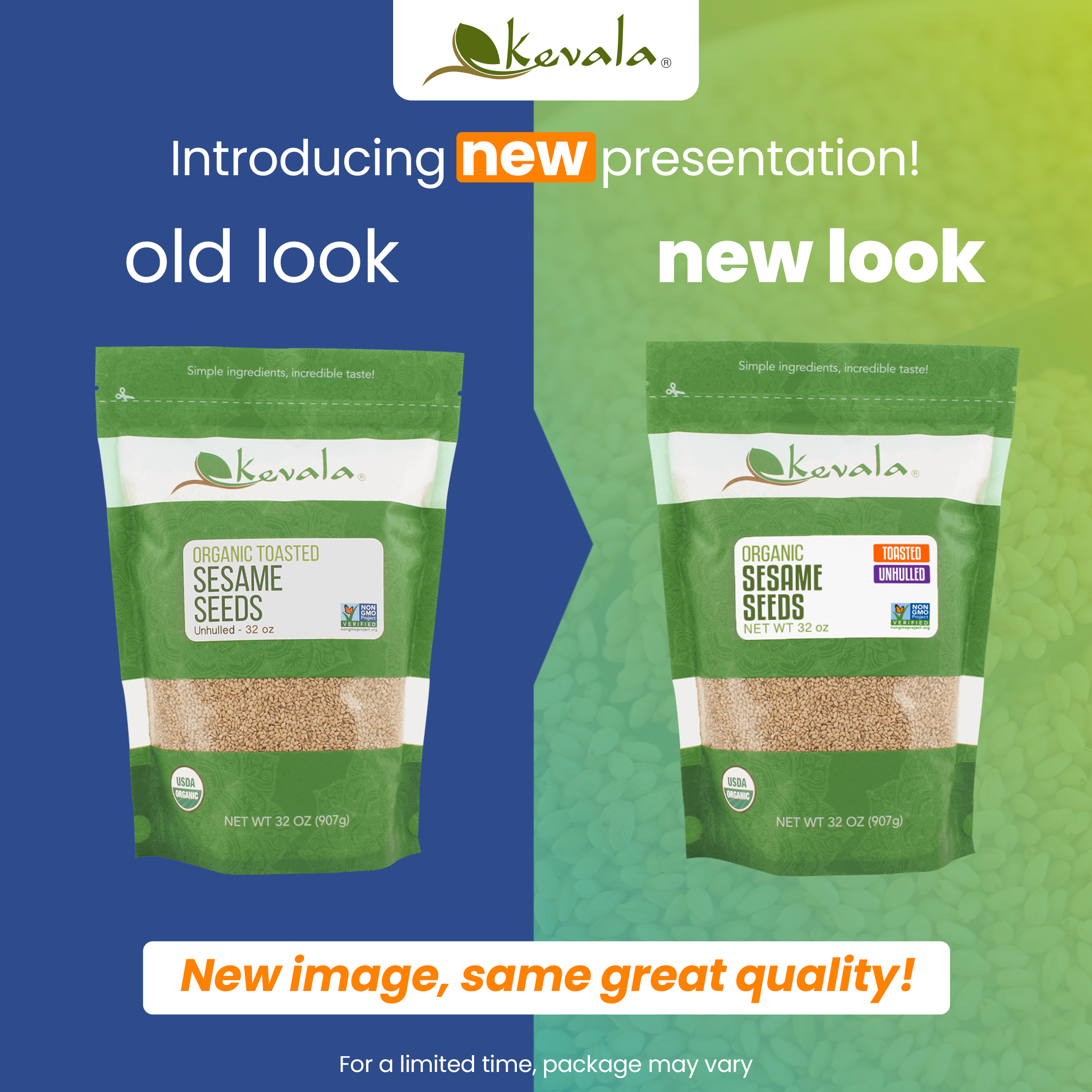 Organic Toasted Sesame Seeds (Unhulled) 32 oz