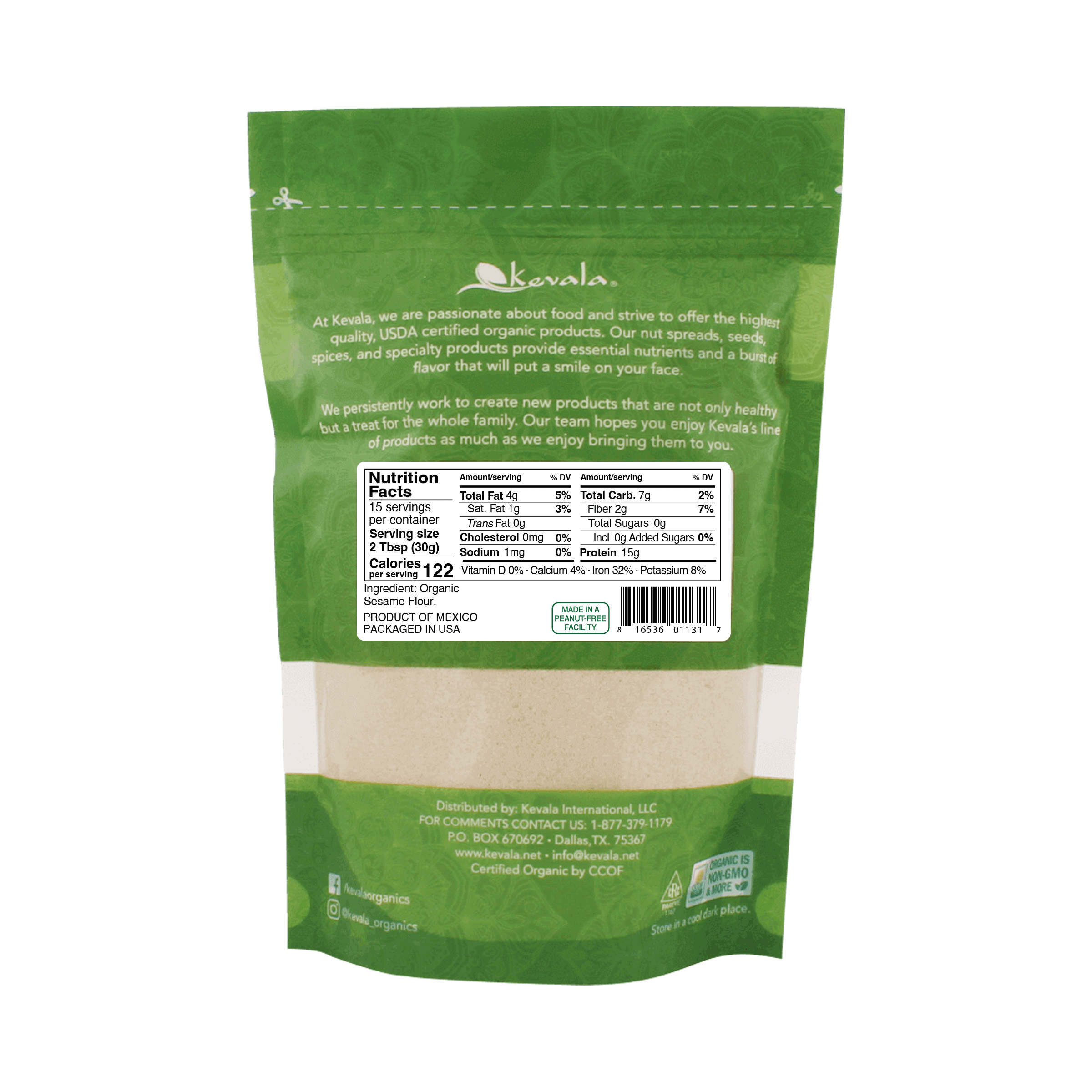 Organic Sesame Flour 1 lb