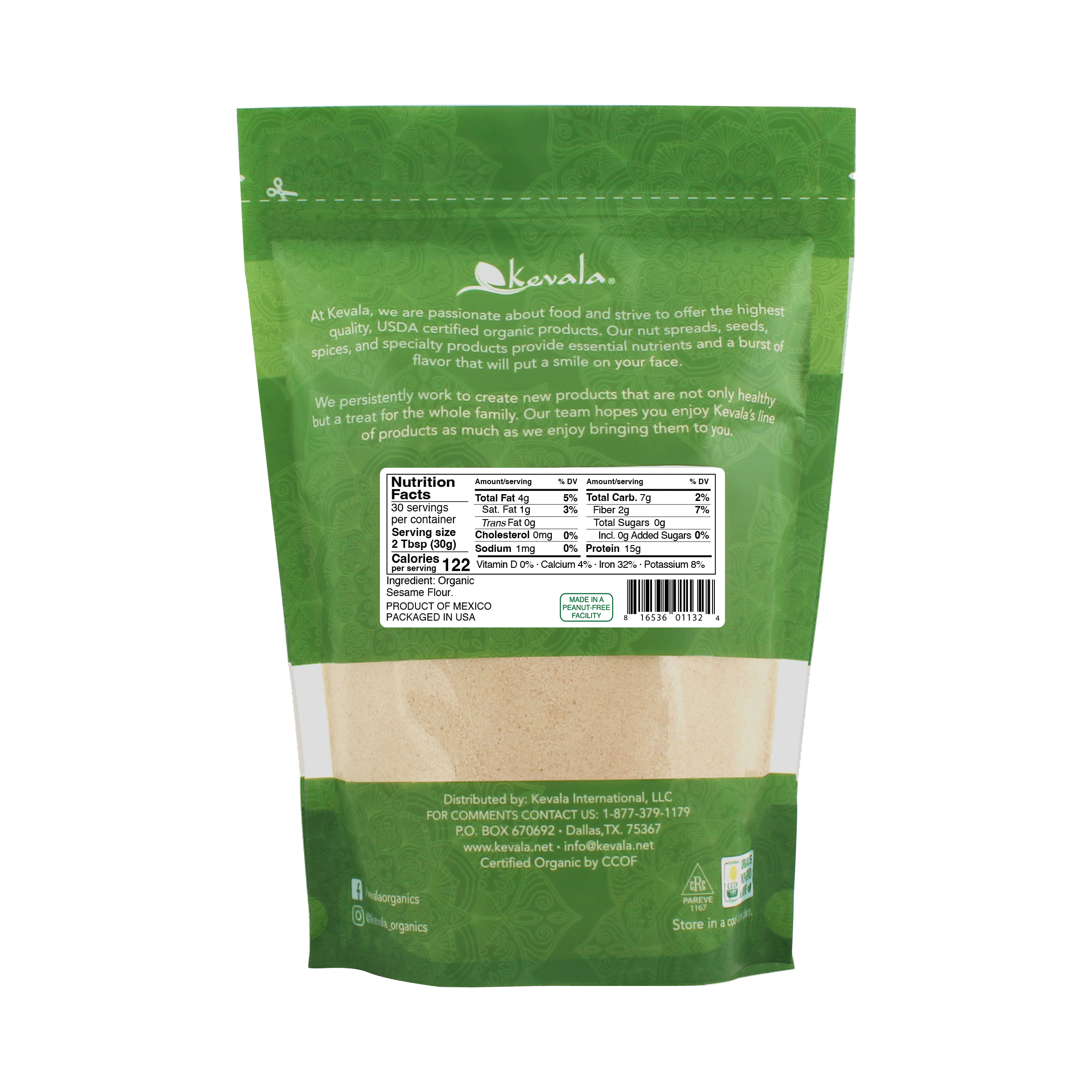 Organic Sesame Flour 2 lb