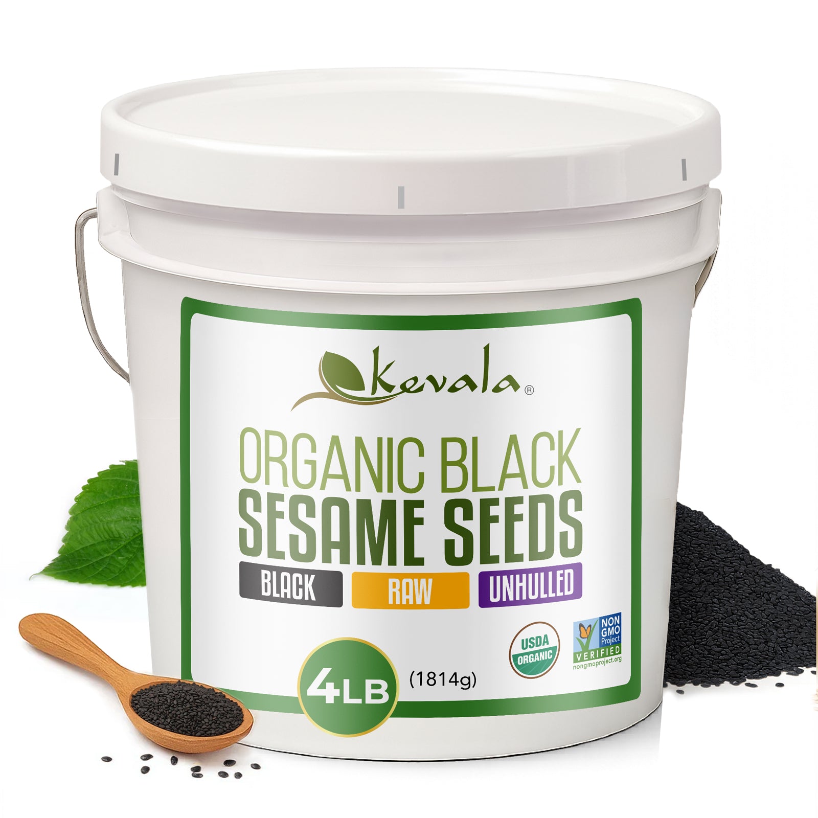 Organic Raw Black Sesame Seeds (Unhulled) 4 lb