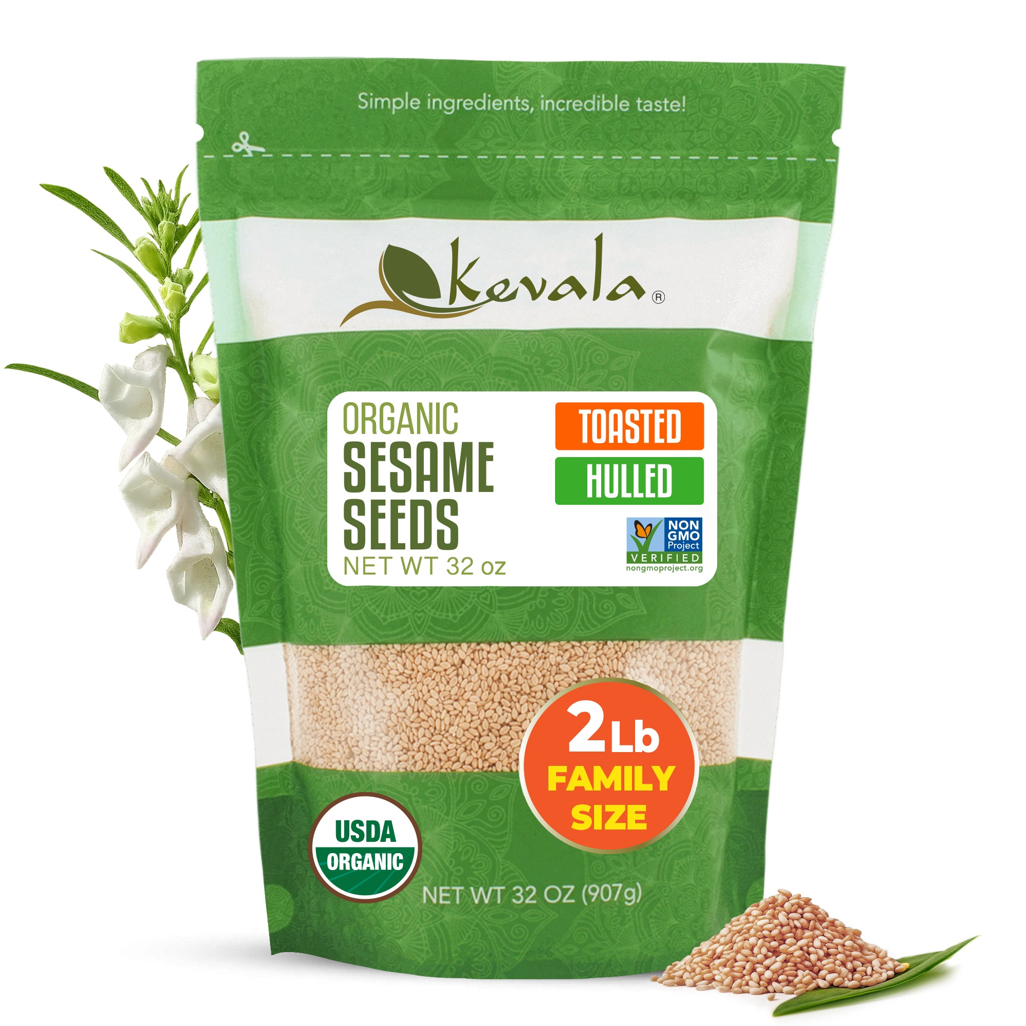 Organic Toasted Sesame Seeds (Hulled) 32 oz