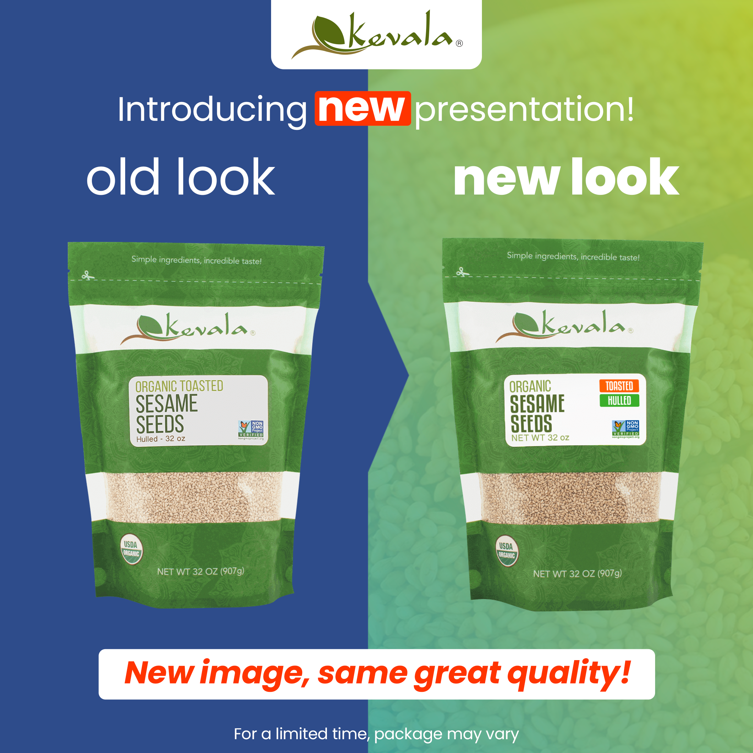 Organic Toasted Sesame Seeds (Hulled) 32 oz