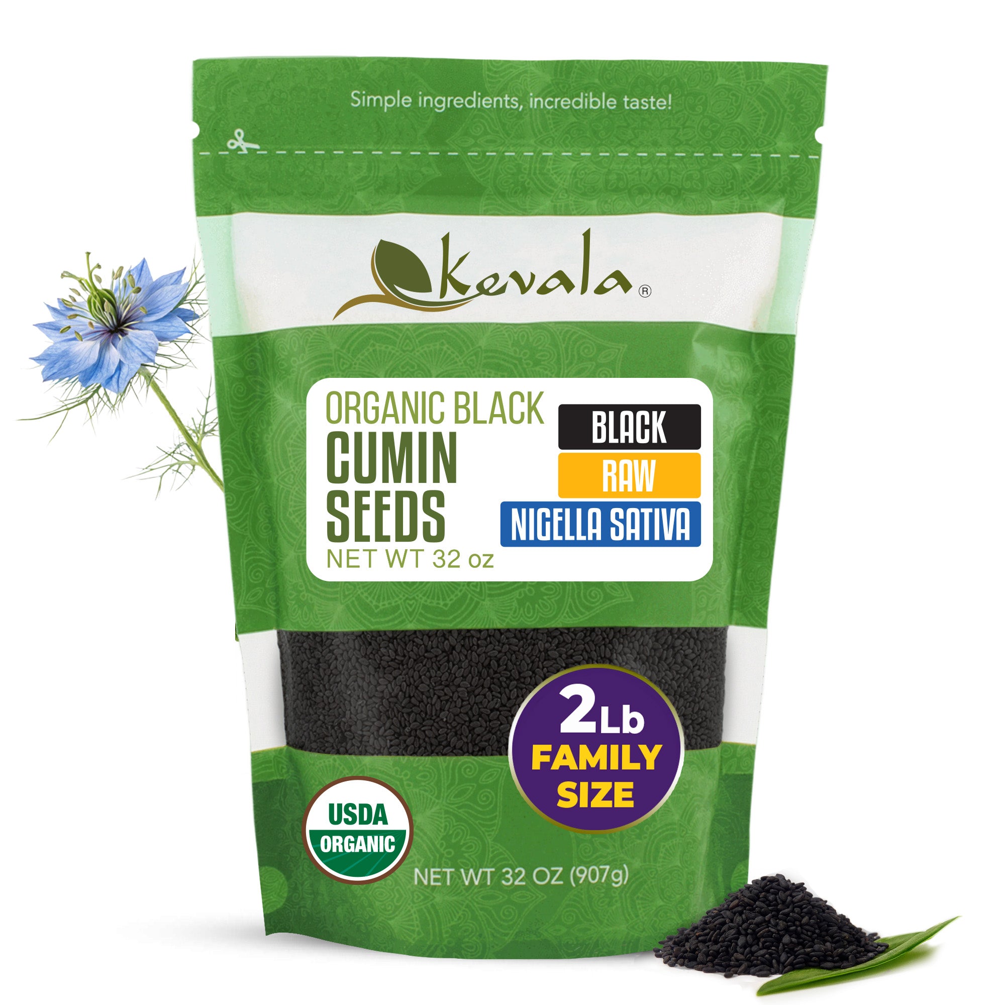Organic Raw Black Cumin Seeds (Nigella Sativa) 2 lb