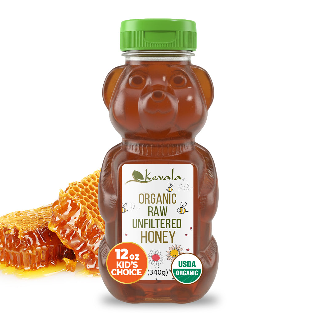Organic Raw Unfiltered Honey Bear 12 oz
