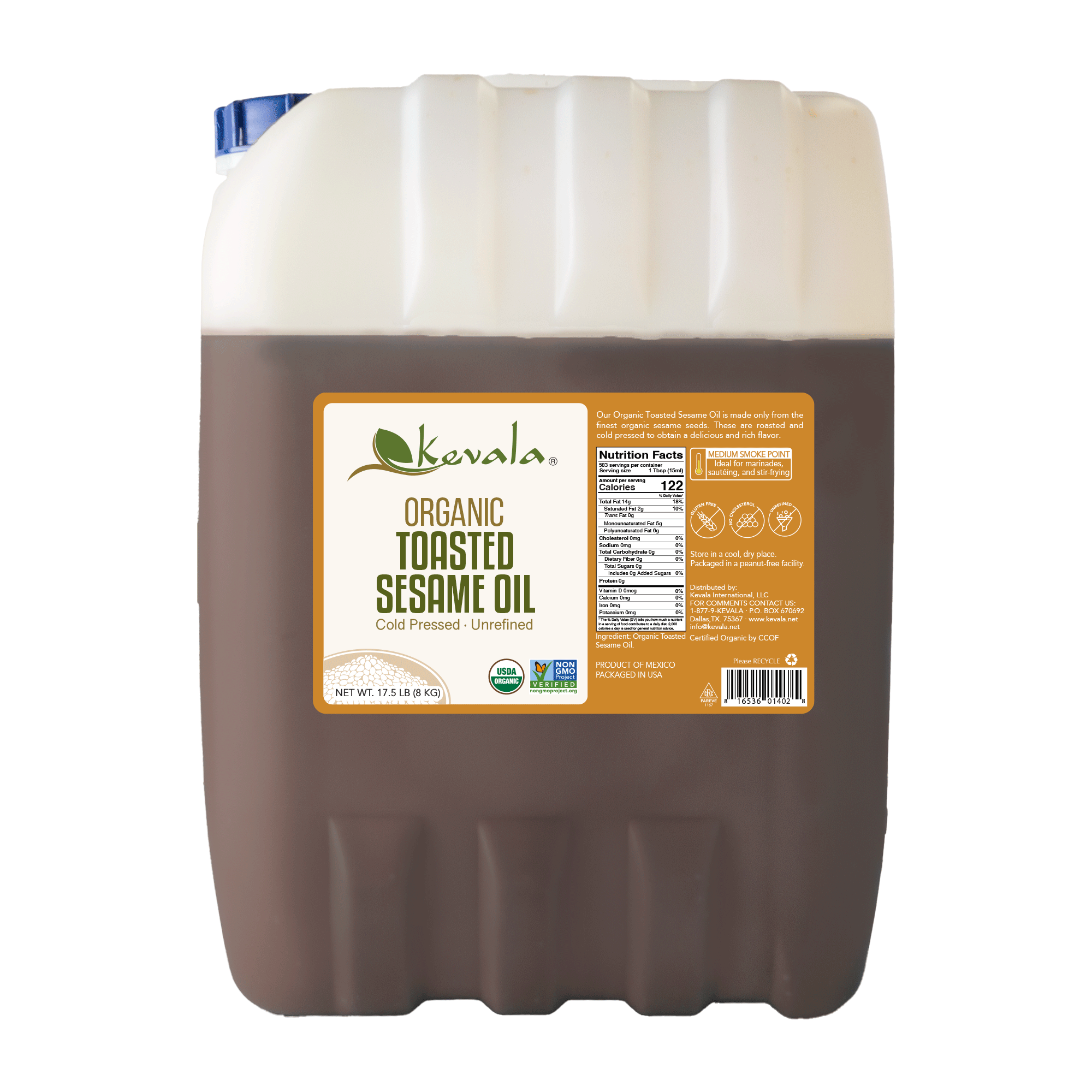 Organic Toasted Sesame Oil 17.5 lb