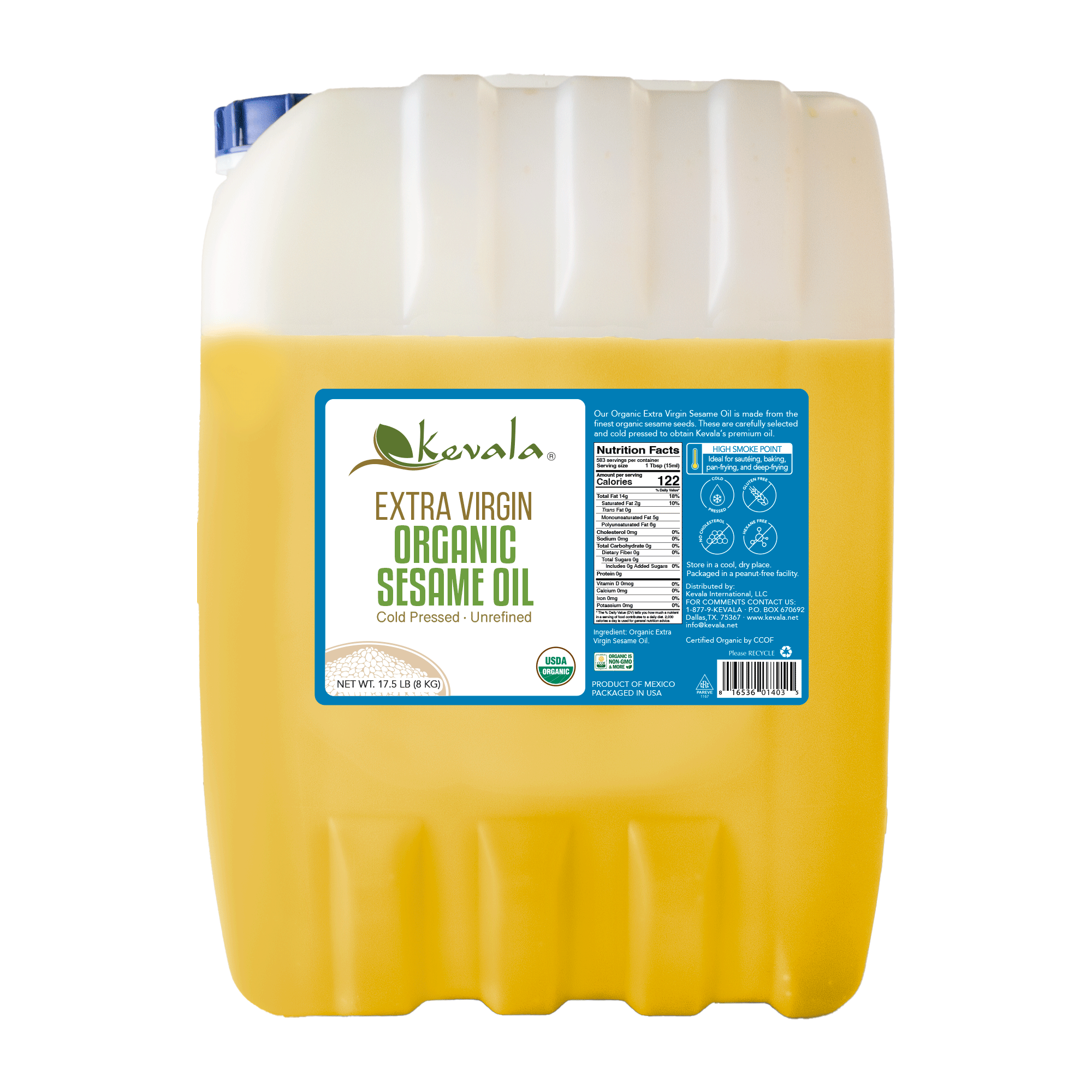 Organic Extra Virgin Sesame Oil 17.5 lb