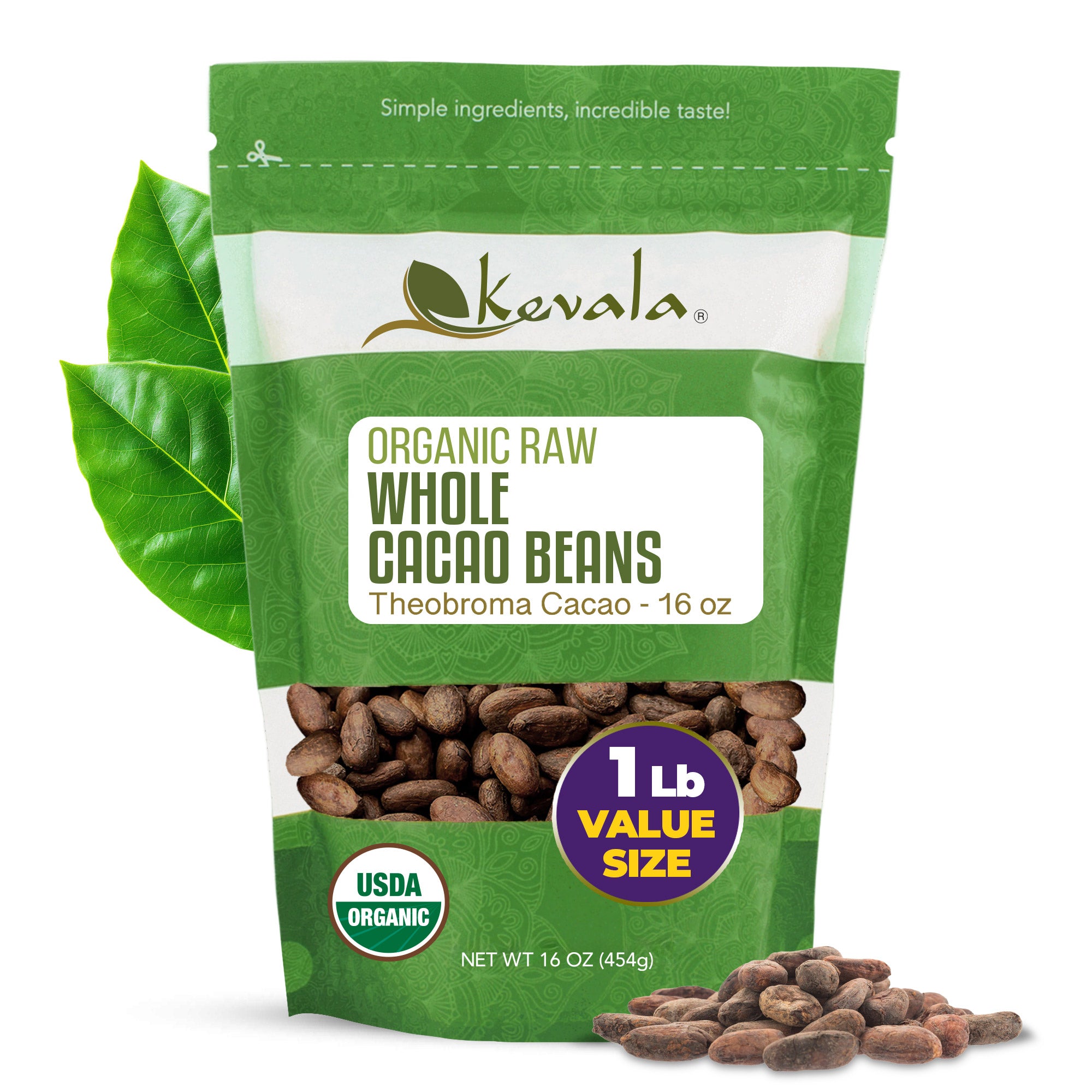 Organic Raw Cacao Beans 1 lb