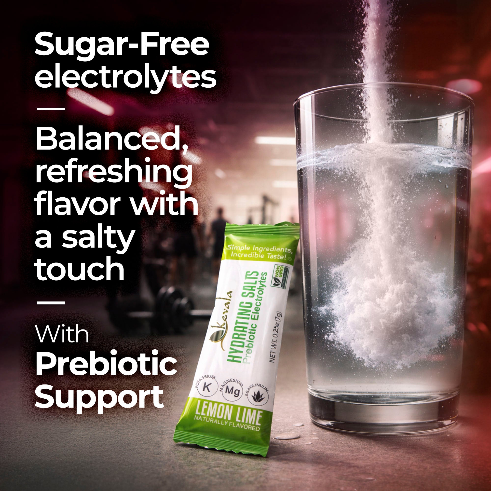 Hydrating Salts Prebiotic Electrolytes Lemon Lime 14 Sticks