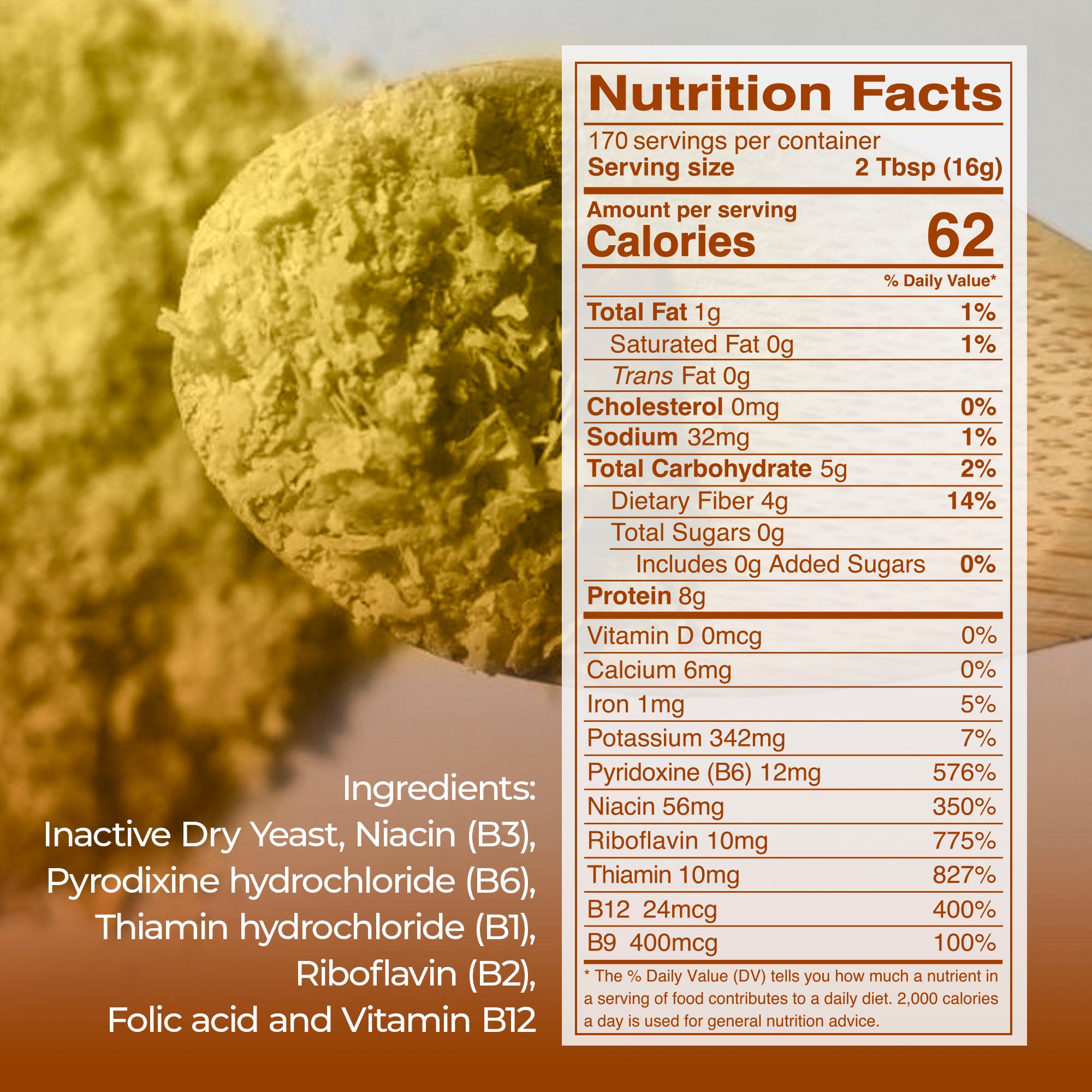 Nutritional Yeast, Large Flake, 6 lb (Fortified)
