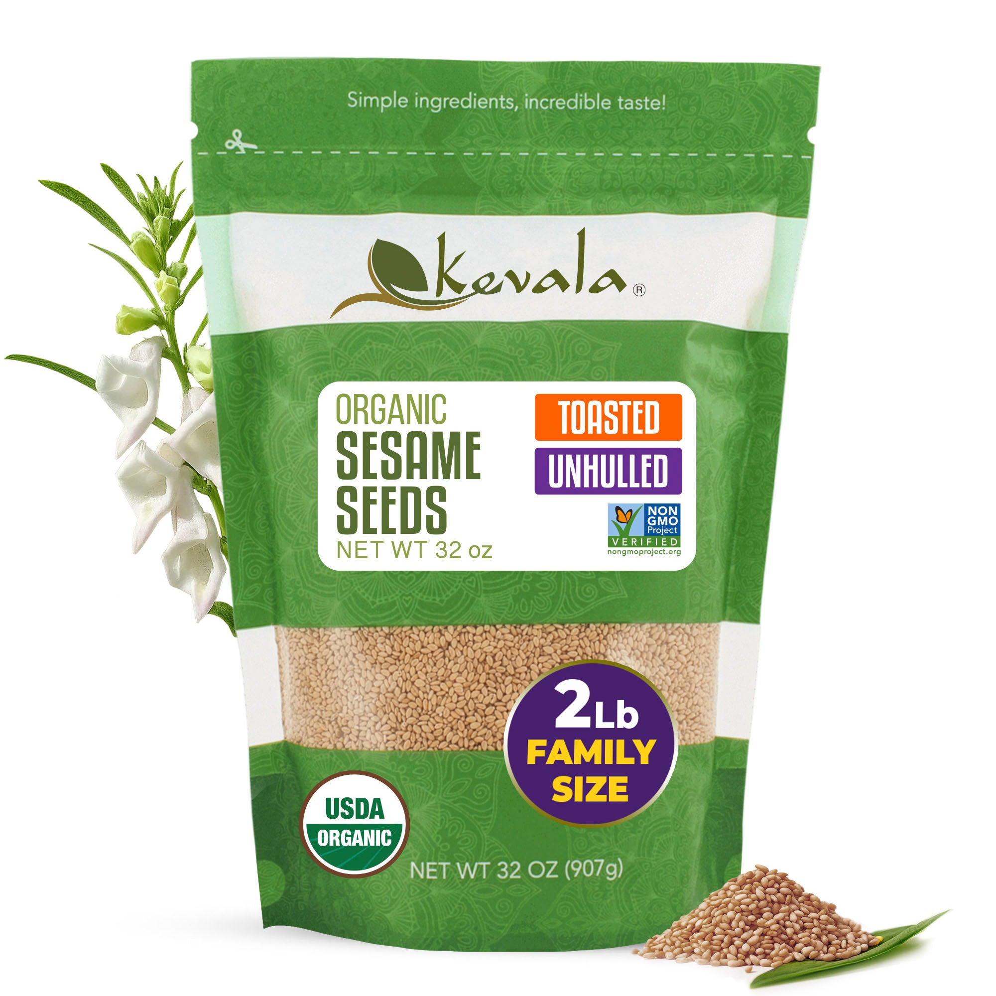 Organic Toasted Sesame Seeds (Unhulled) 32 oz