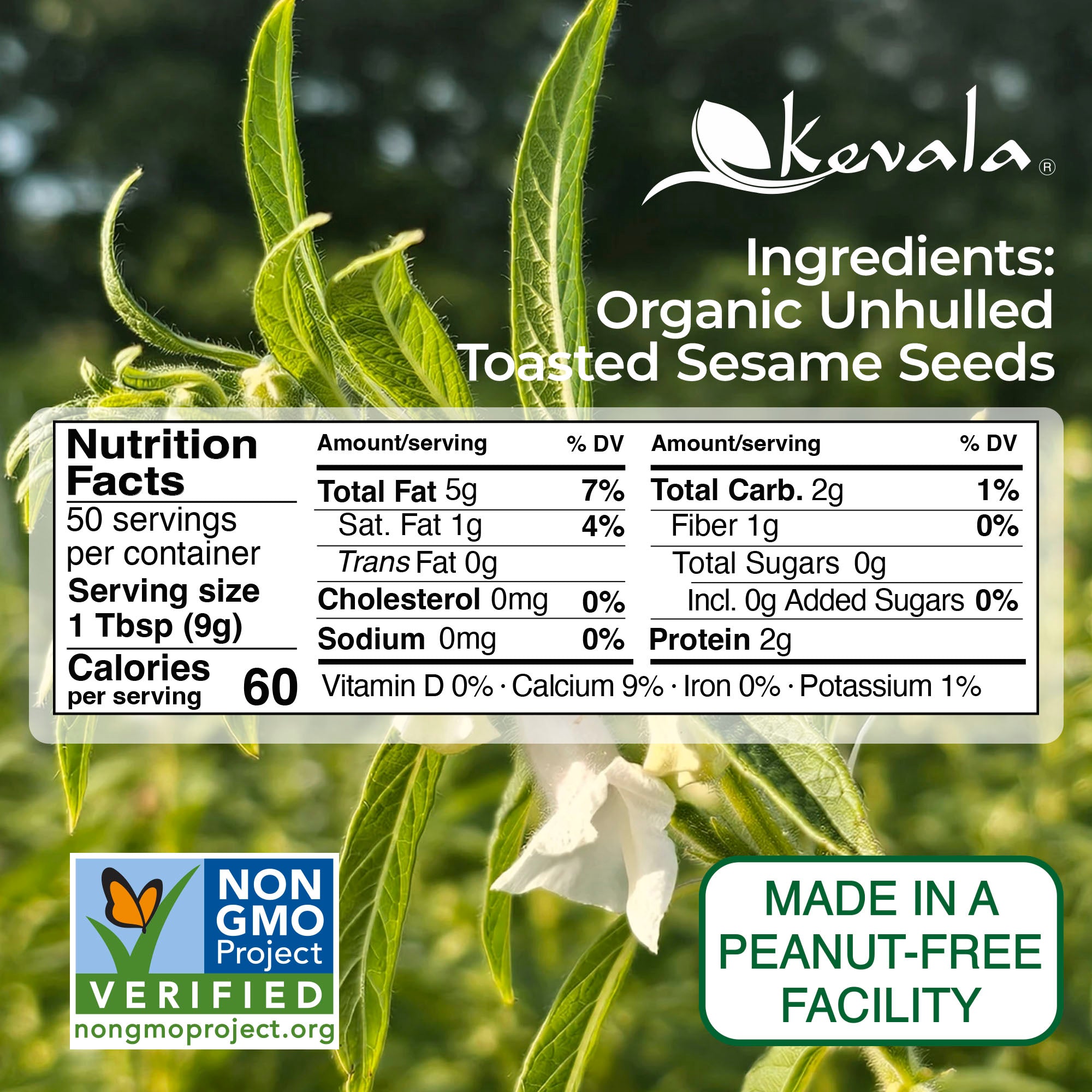 Organic Toasted Sesame Seeds (Unhulled) 16 oz