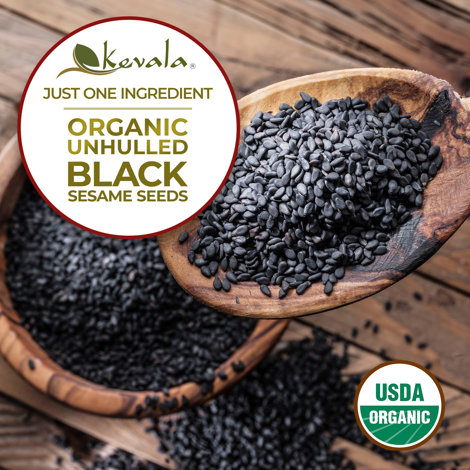 Organic Raw Black Sesame Seeds (Unhulled) 32 oz