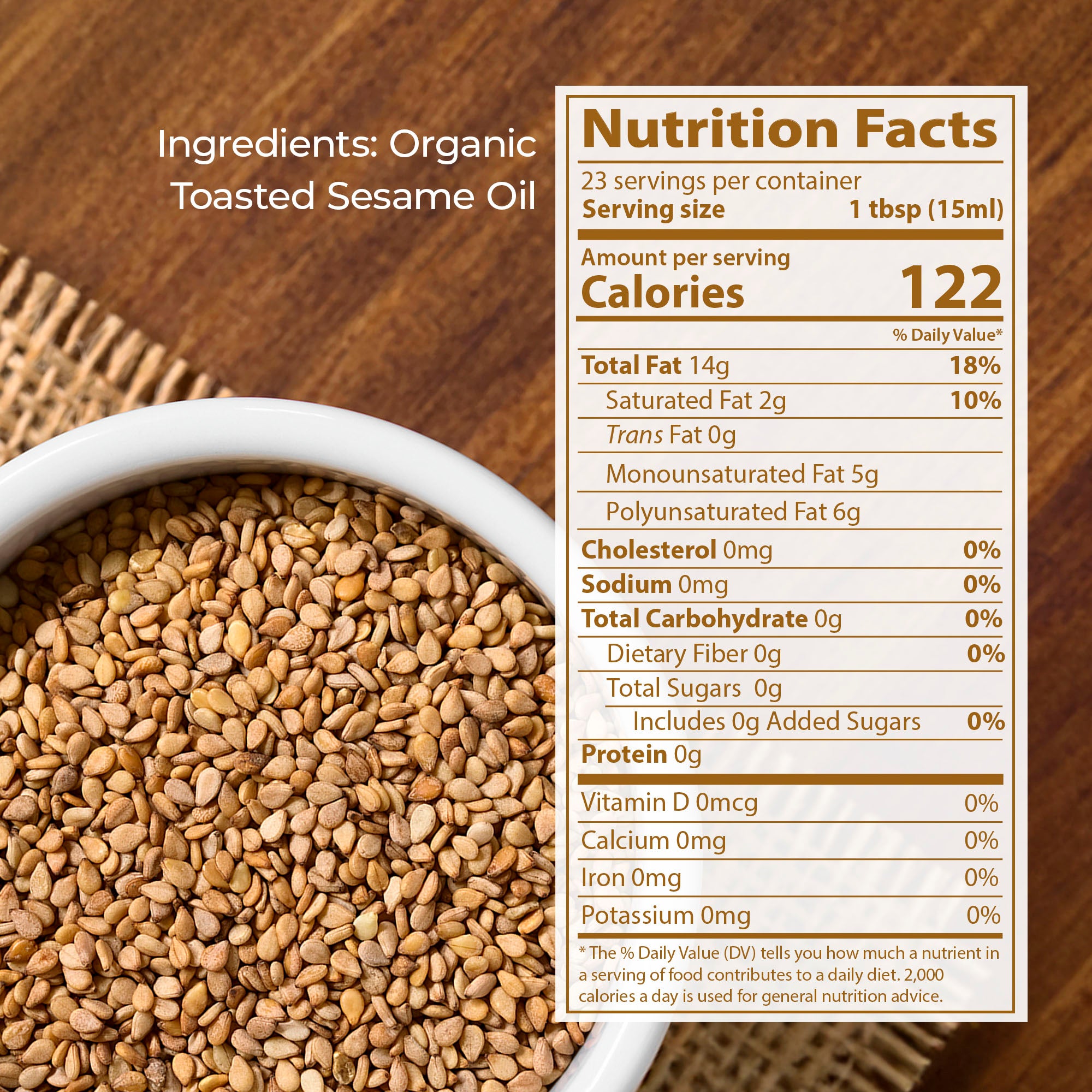 Organic Toasted Sesame Oil 12 fl oz