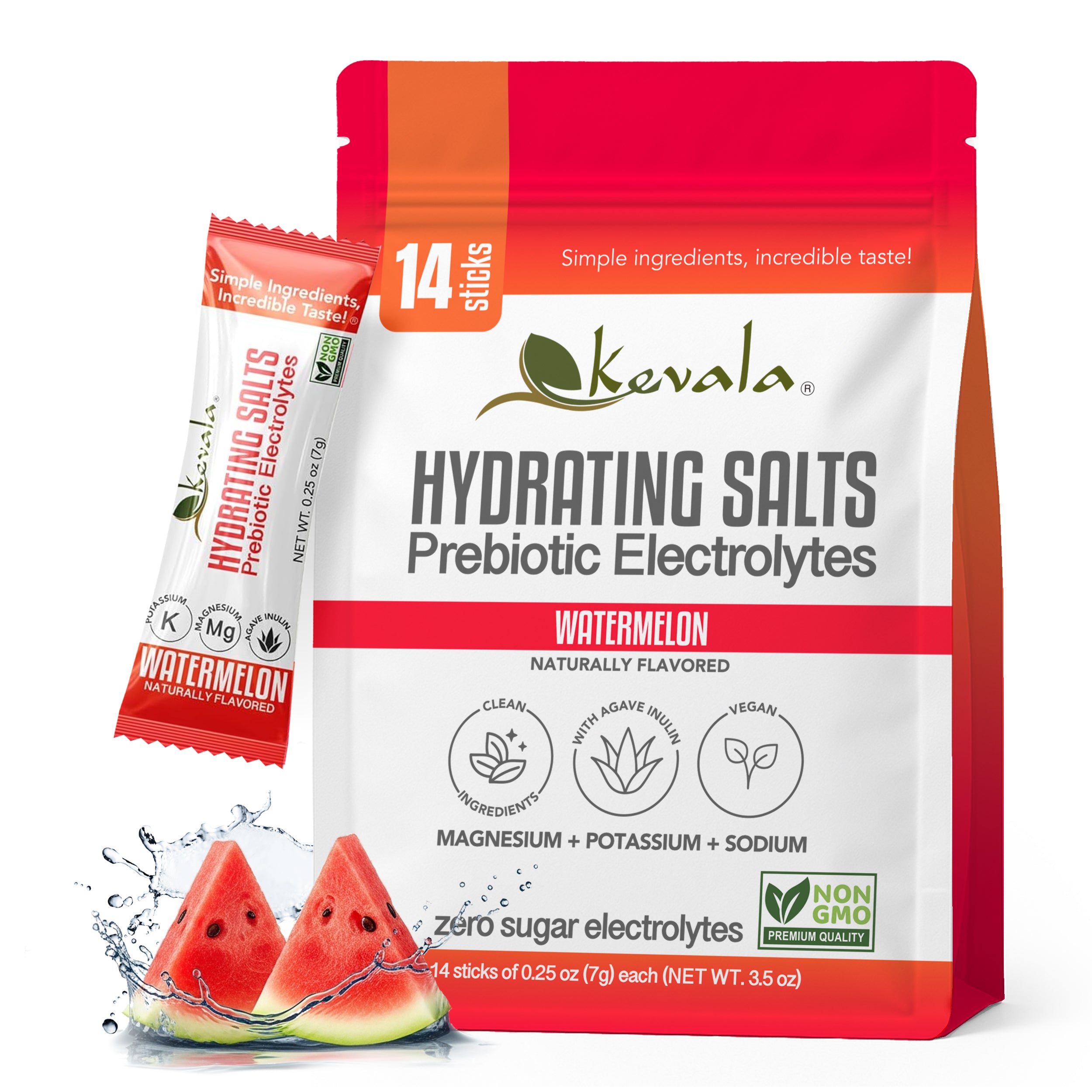 Hydrating Salts Prebiotic Electrolytes Watermelon 14 Sticks