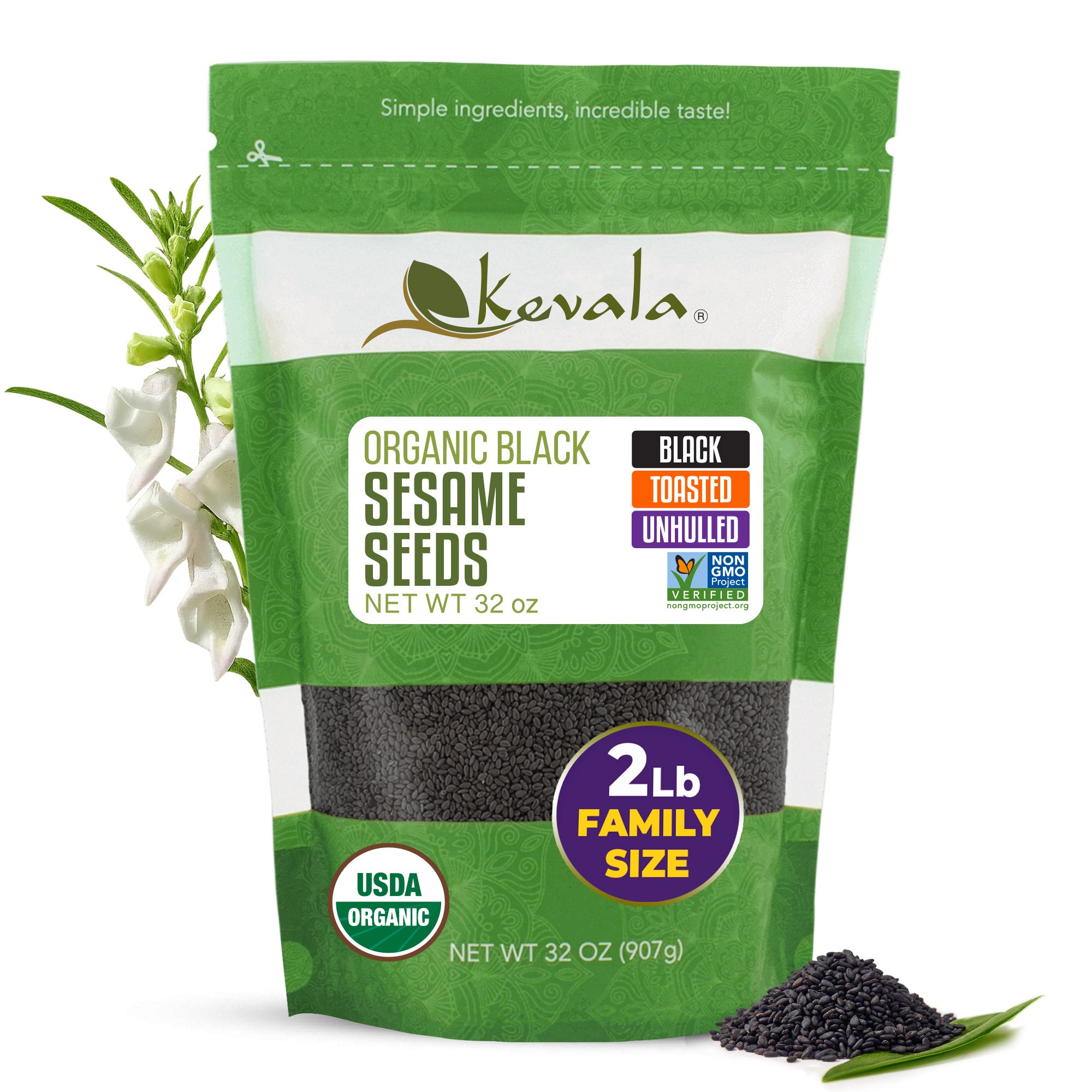 Organic Black Toasted Sesame Seeds 32 oz