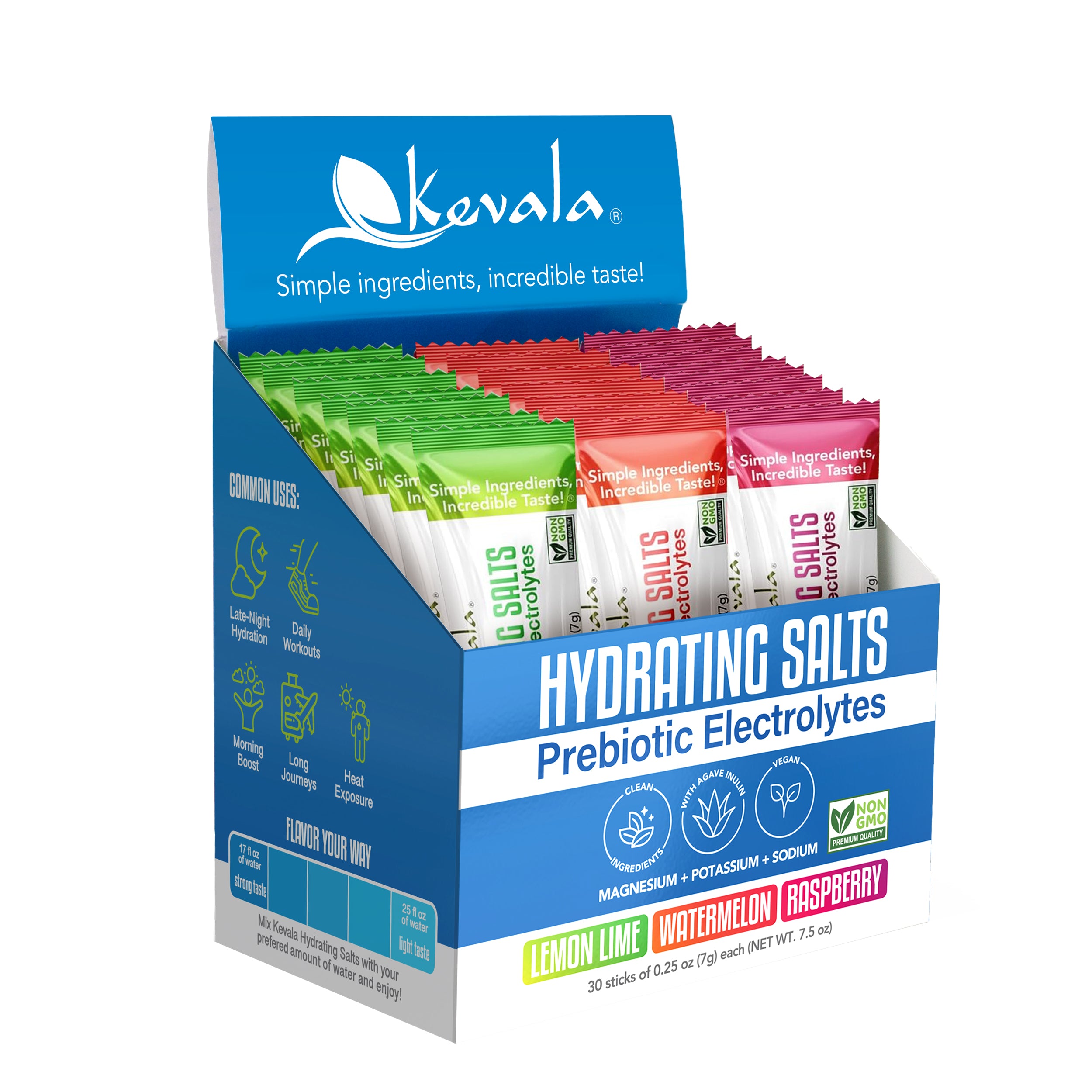 Hydrating Salts Prebiotic Electrolytes Variety Pack 30 Sticks