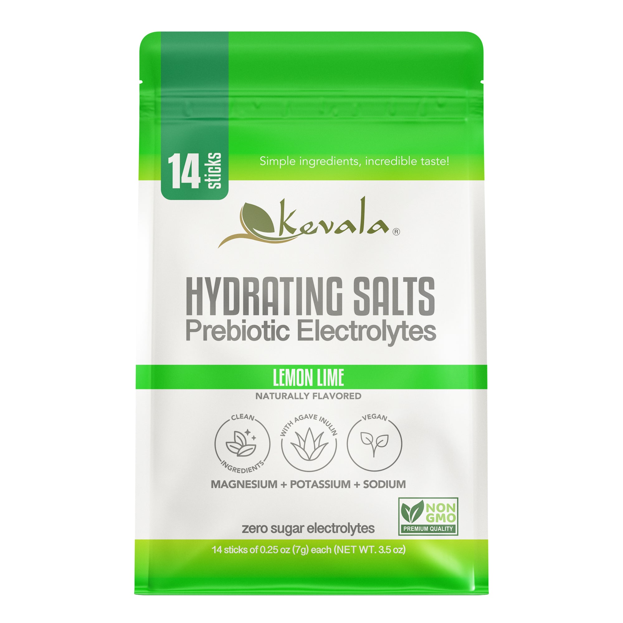 Hydrating Salts Prebiotic Electrolytes Lemon Lime 14 Sticks