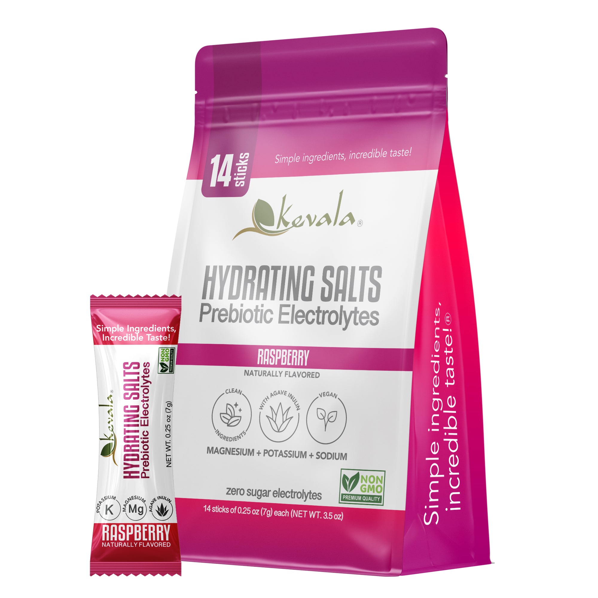 Hydrating Salts Prebiotic Electrolytes Raspberry 14 Sticks