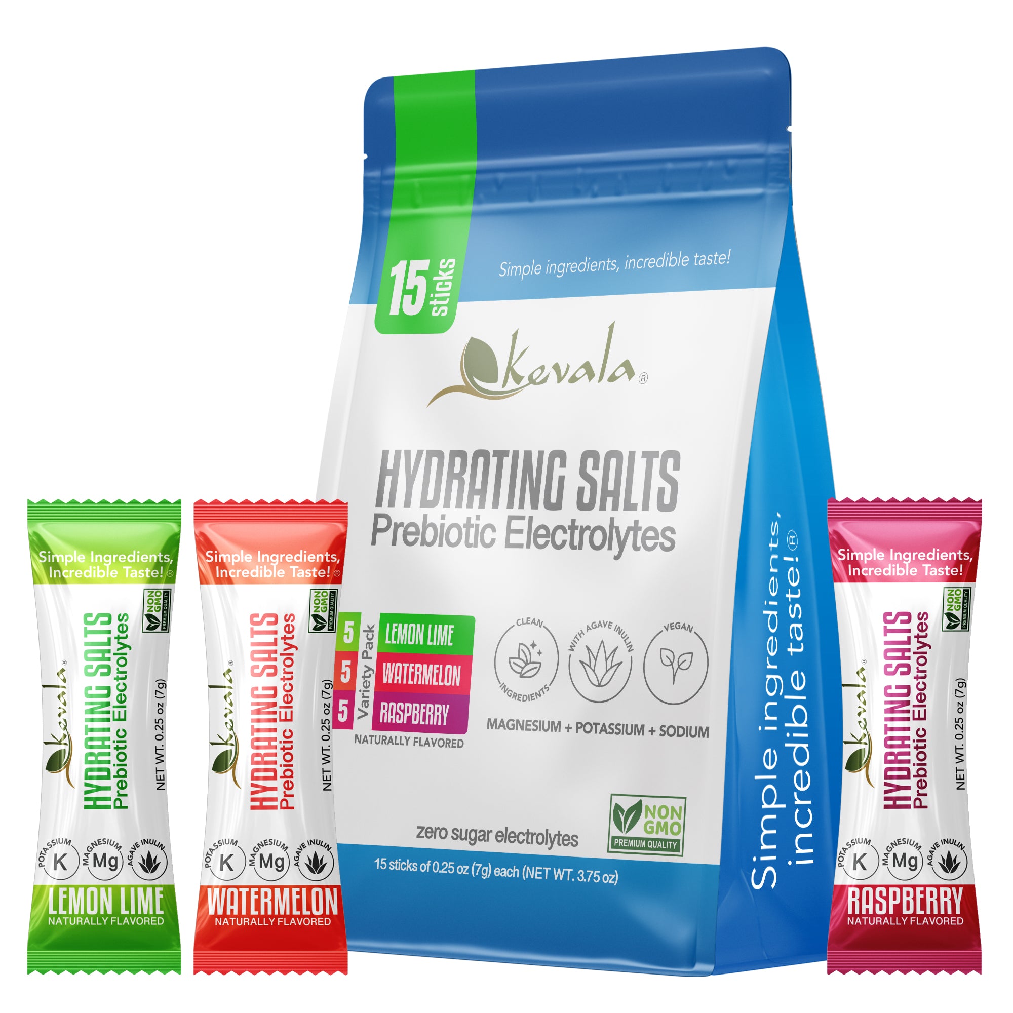 Hydrating Salts Prebiotic Electrolytes Variety Pack 15 Sticks