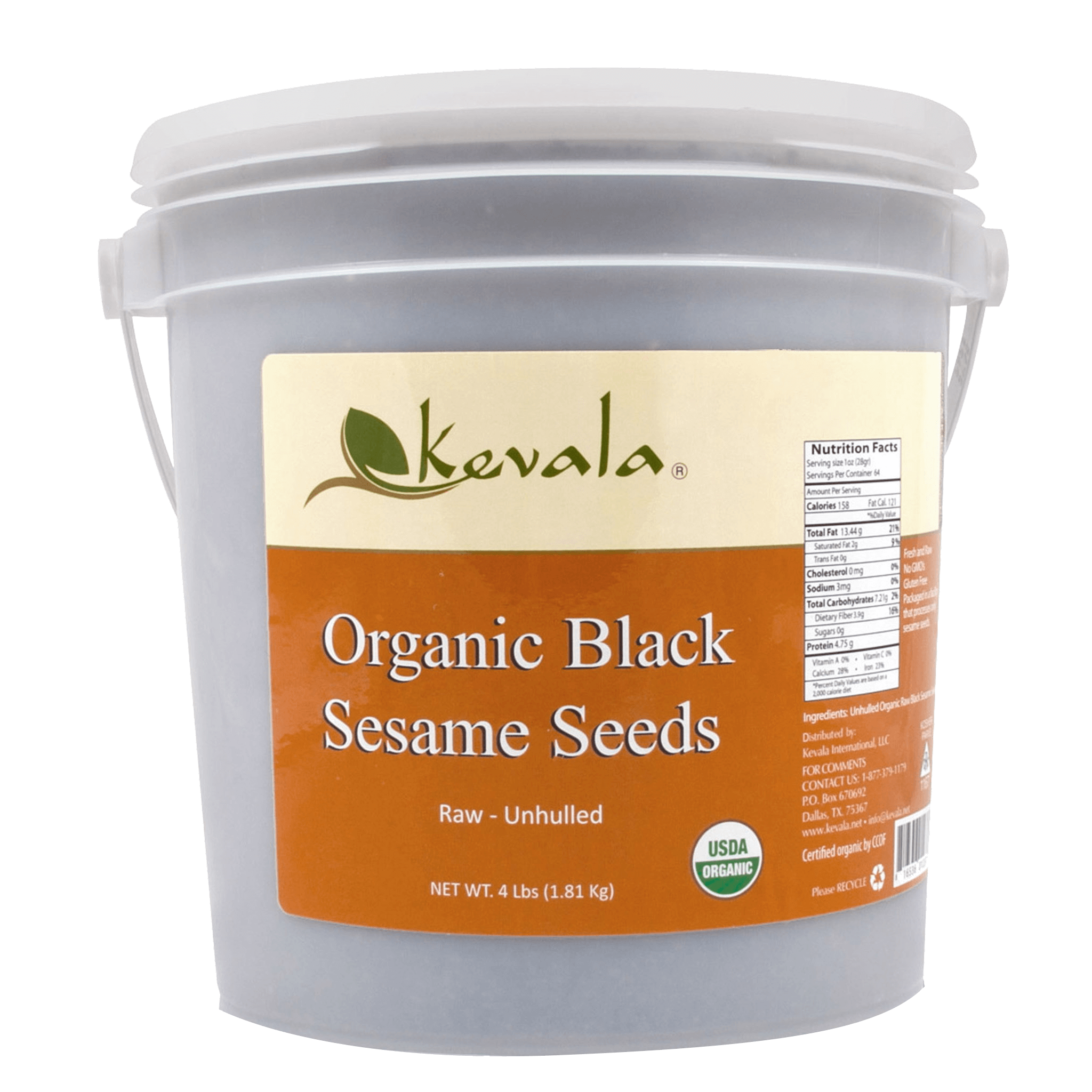 Organic Raw Black Sesame Seeds (Unhulled) 4 lb