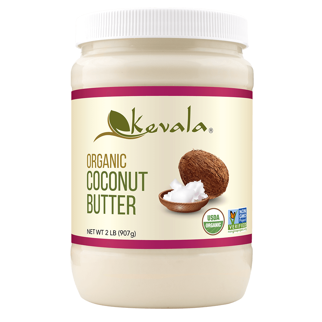 Kevala Organic Coconut Butter is smooth, silky, with a touch of sweetness, made with 100% organic whole coconut. Does not contain preservatives or any other additives.