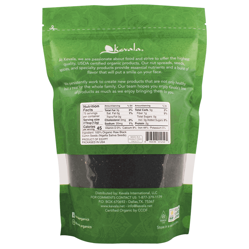 Organic Raw Black Cumin Seeds (Nigella Sativa) 2 lb